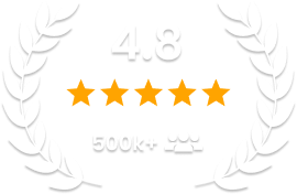 4.8 star rating, 500,000+ members